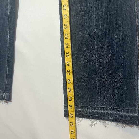 7 for all mankind  Women’s A Pockets Jeans Size 31 Bootcut Blue Cotton Zipper - Picture 8 of 14